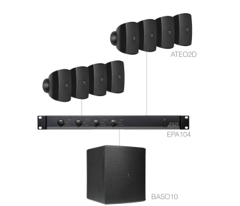 Акустическая система ATEO2х8BAS настенные динамики + сабвуфер. Audac 305Вт